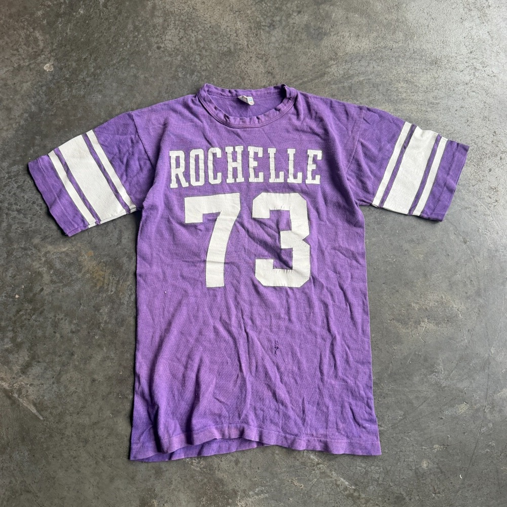 Vintage 70s Champion Faded Jersey Tee Shirt Cotton Rochelle Size M (16x25) RARE